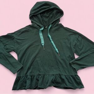 Others Follow Forest Green Peplum Long Sleeve Hoodie Size M
